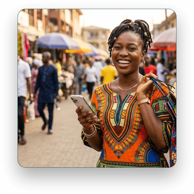 Shopper in a Nigerian market